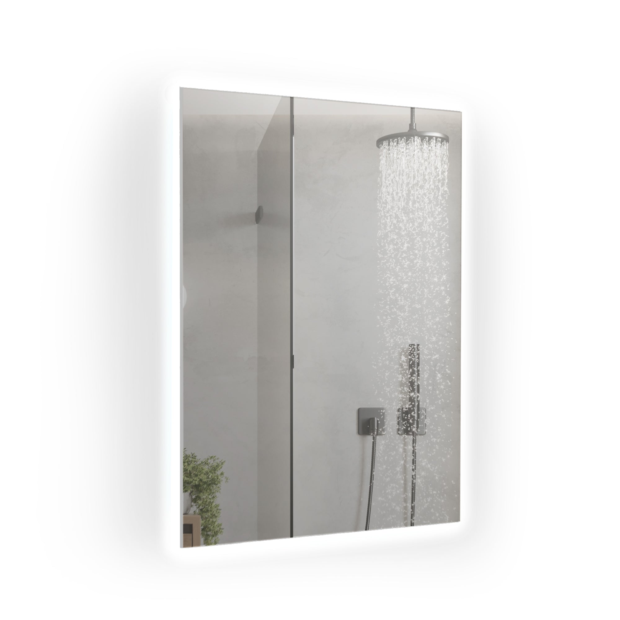 450W Solstice Mirrored IR Panel Heater With LED Backlight